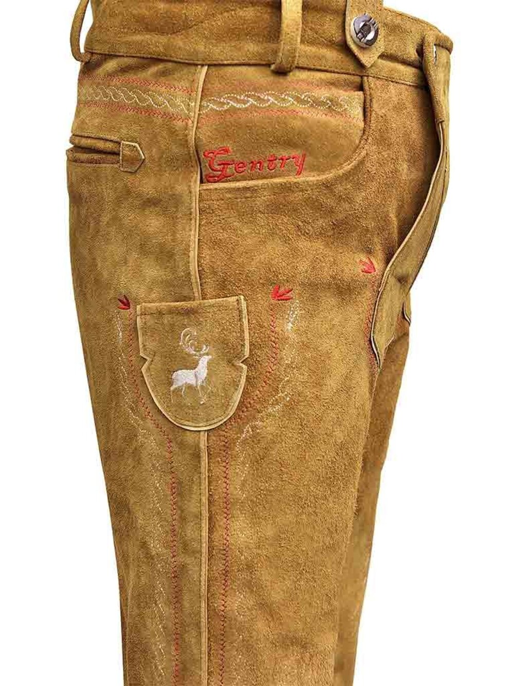 Men’s Bavarian Kniebundhosen Zimmer Oktoberfest Wear Golden Brown - Picture 7 of 12